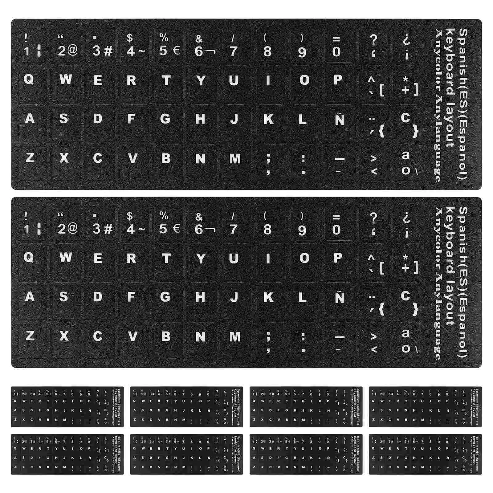 10 lembar stiker Keyboard untuk pemula Cover Laptop Keyboard komputer hitam