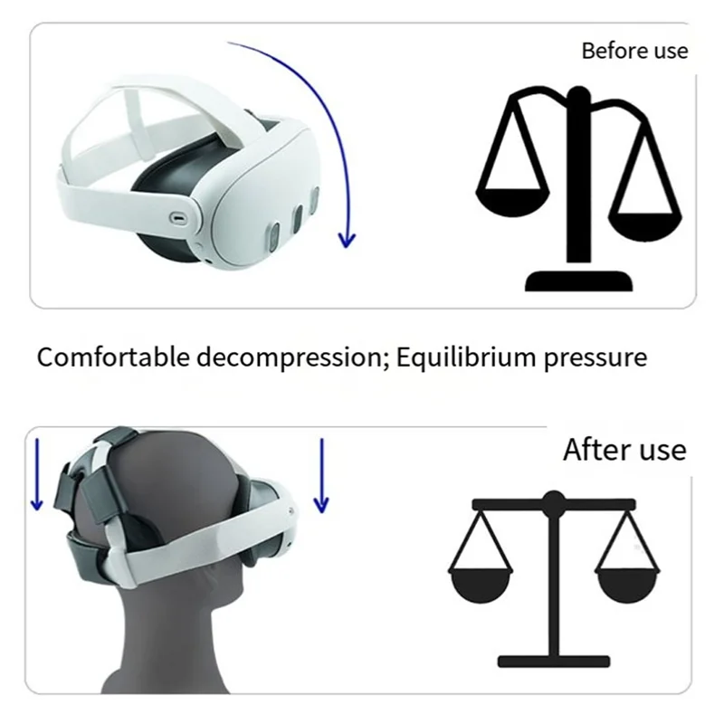 B34B-almohadilla de cabeza para Oculus Quest 3 para Meta Oculus Quest 2/Pico 4, almohadilla reductora de presión, cojín para cabeza, accesorios VR