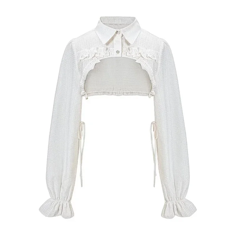 2025 Cascading Ruffl Long Sleeve Spring Fairy Skirt Kawaii Lolita Lace Dress for Women Straps Party Quinceanera Dresses dsgfrf3