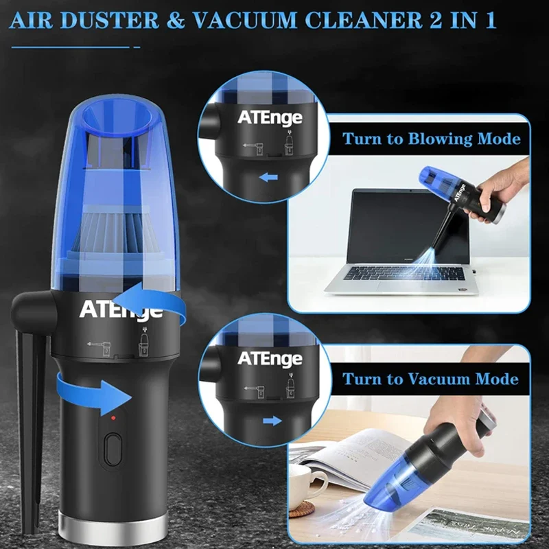 Electric Air Blower MINI Car Vacuum Cleaner,Cordless Air Duster for Keyboard Computer Cleaning Scraps for Laptop,Piano,Sofa Gap