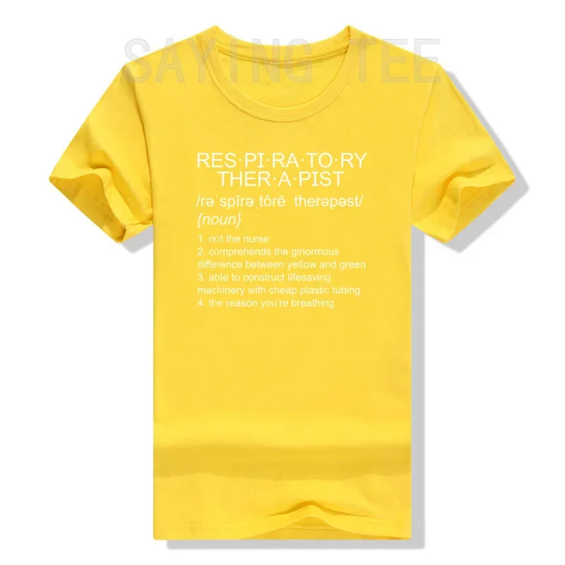 Funny Respiratory Therapist Therapy Definition RT Humor T-Shirt Letters Printed Sayings Graphic Tee Tops Short Sleeve Blouses