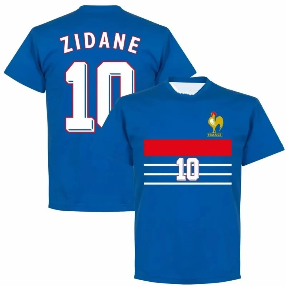 Summer France 1998 Zidane 10 Retro Soft Jersey Casual Summer Herren- und Damen-Casual-Vintage-T-Shirts für die ganze Familie, bequeme Kinder-T-Shirts – Detail 5