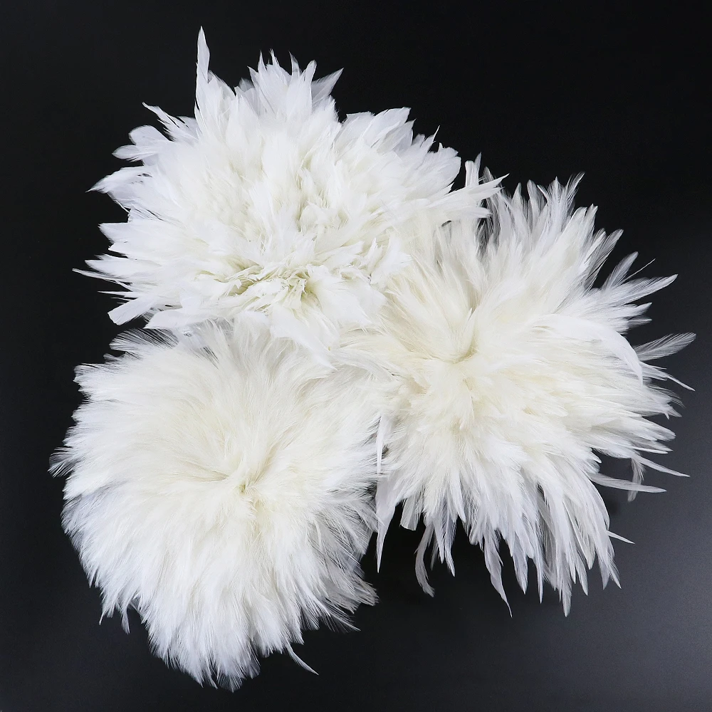 1000 PCS/Bundle White Rooster Feathers Strung 4-6