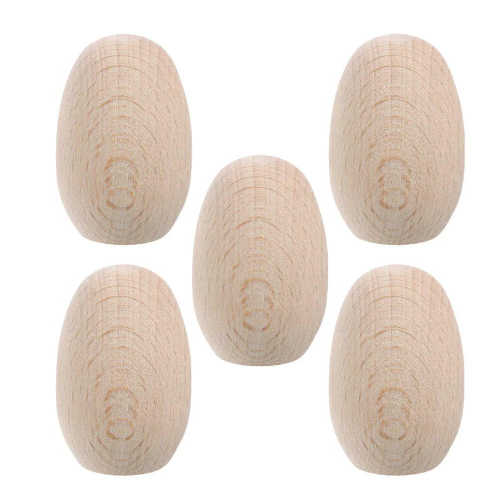 

5pcs Blank Easter Eggs Wooden Mini Crafts Unfinished Diy Drawing Decor For Kids Adults Small Wooden Eggs Crafts