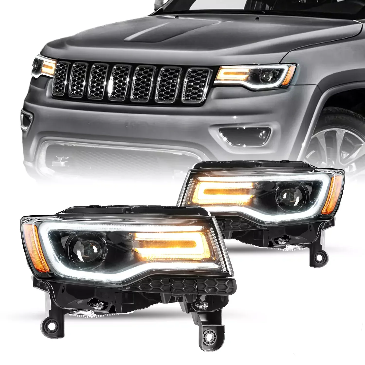 

OEM auto parts factory wholesale LED DRL left right headlight HID headlamp for Jeep Grand Cherokee 2016 2017 2018 2019 2020 2021