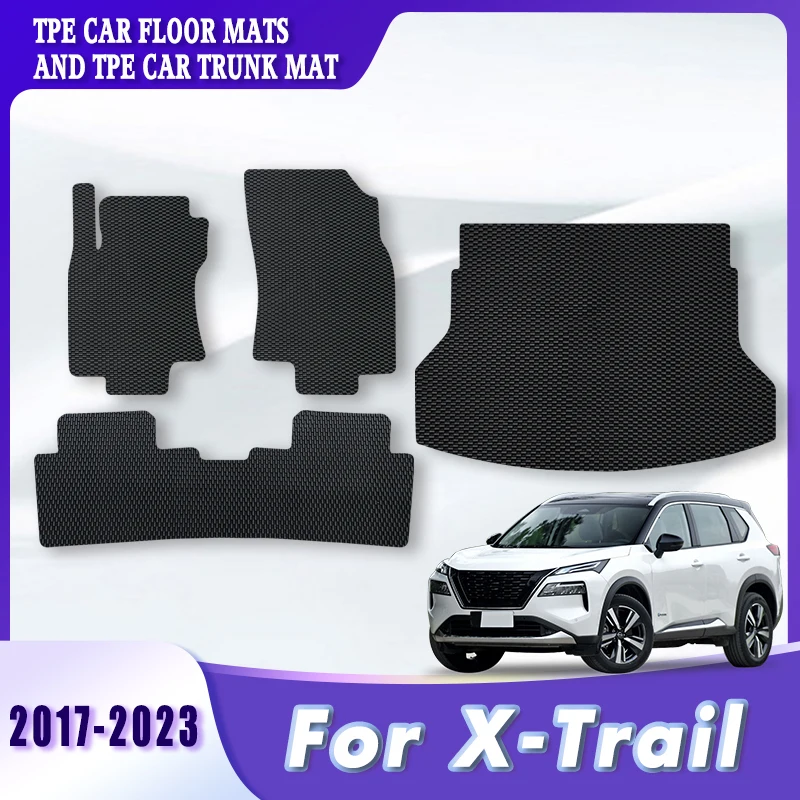 

Автомобильные коврики TPE, коврики в багажник для Nissan X-Trail Xtrail 2017 2018 2019 2020 2021 2022 2023, автомобильные аксессуары, водонепроницаемый чехол