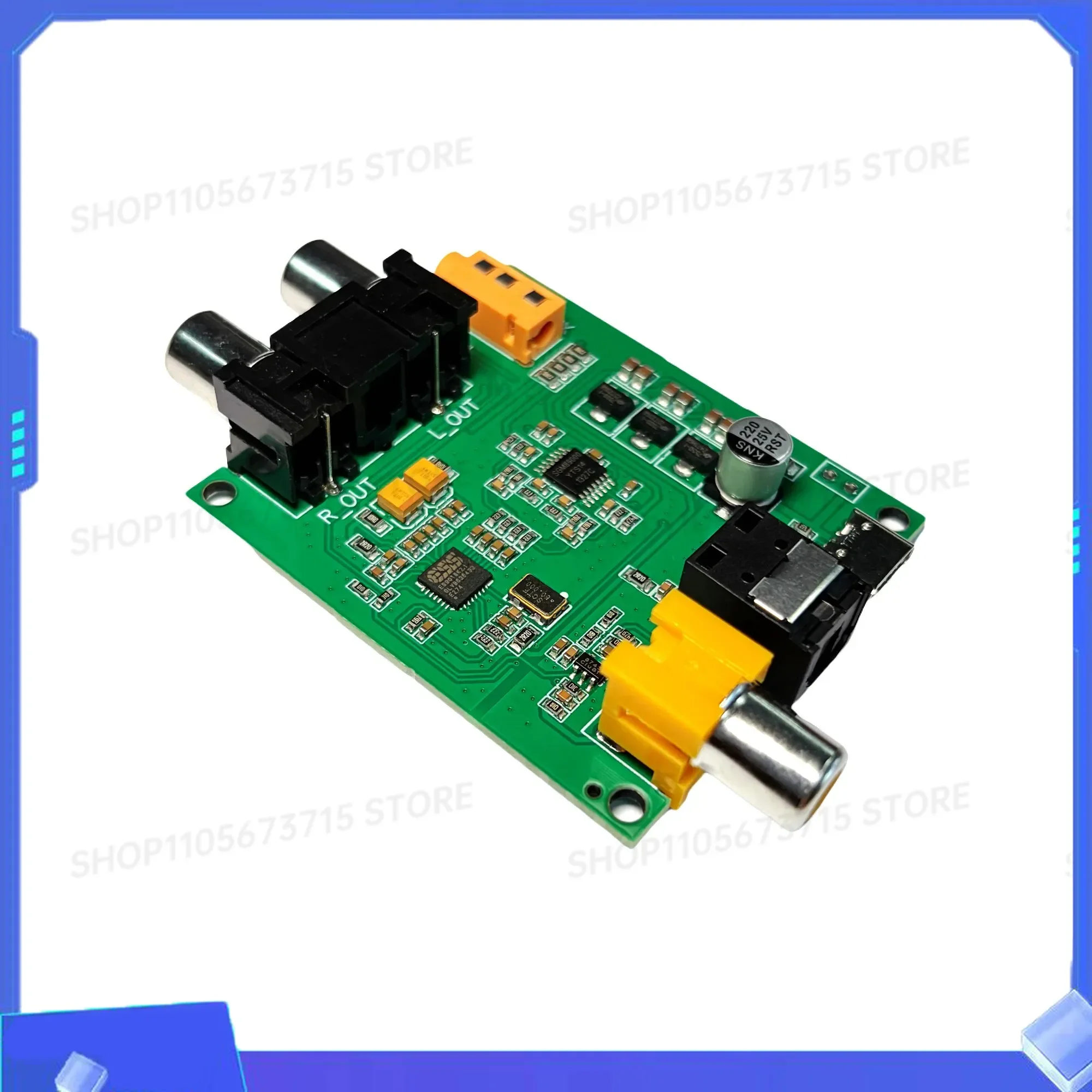 ES9018K2M SPDIF Fiber Optic, Coaxial, Digital Audio Input DAC Decoder Board, Analog Module