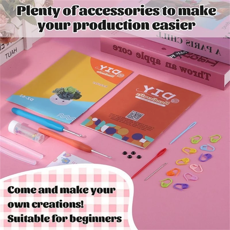 Potplant Onderzetter Haak Kits Beginners Haak Kits Diy Haak Garen Set Met Haaknaalden Threaders Voor Beginners