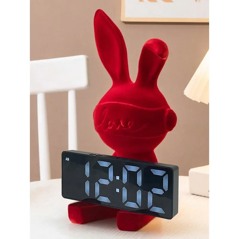 High-end wine cabinet ornament, living room home creative soft decoration with clock alarm clock side cabinet