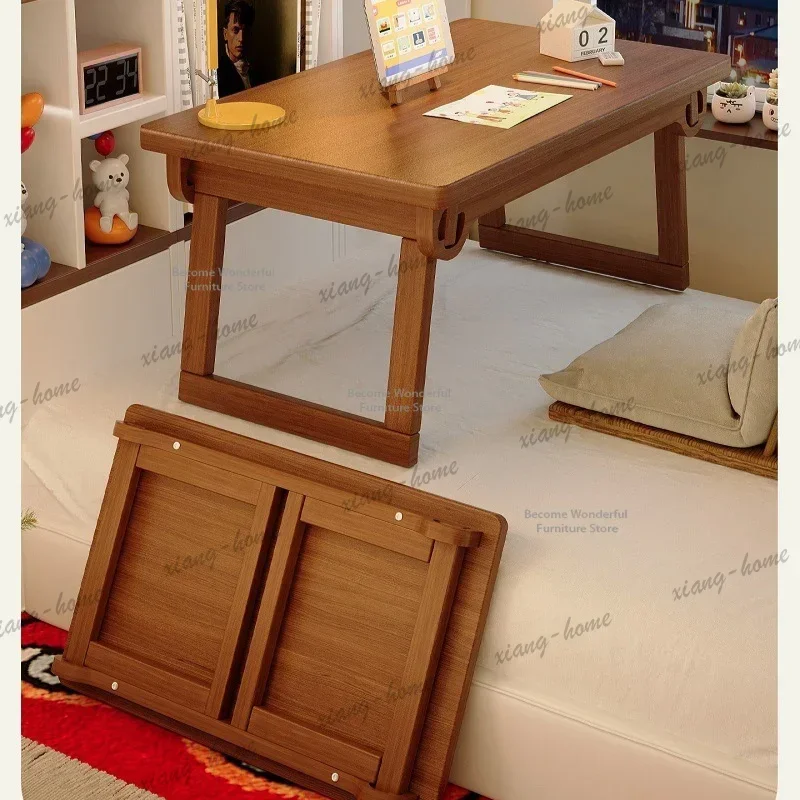 LJY Windowsill Home Tatami Tea Table Leisure Homestay Folding Low Tatami Tea Table Retro Wood Furniture Table De Thé Tatami MH40