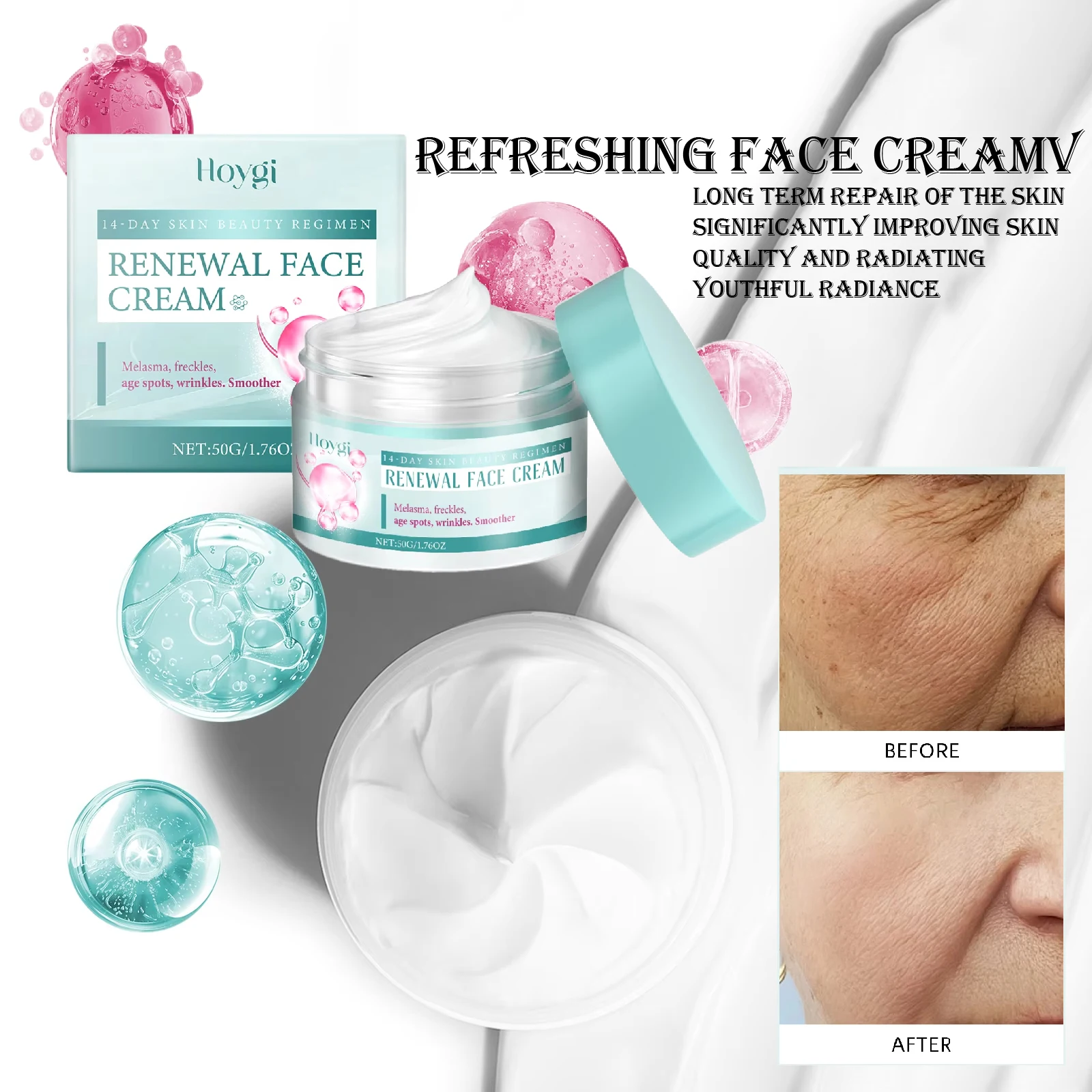 Collagen Firming Facial Cream Renewal Deep Nourish Reduce Dark Spots Freckles Brightening Smooth Skin Lifting Firming Cream