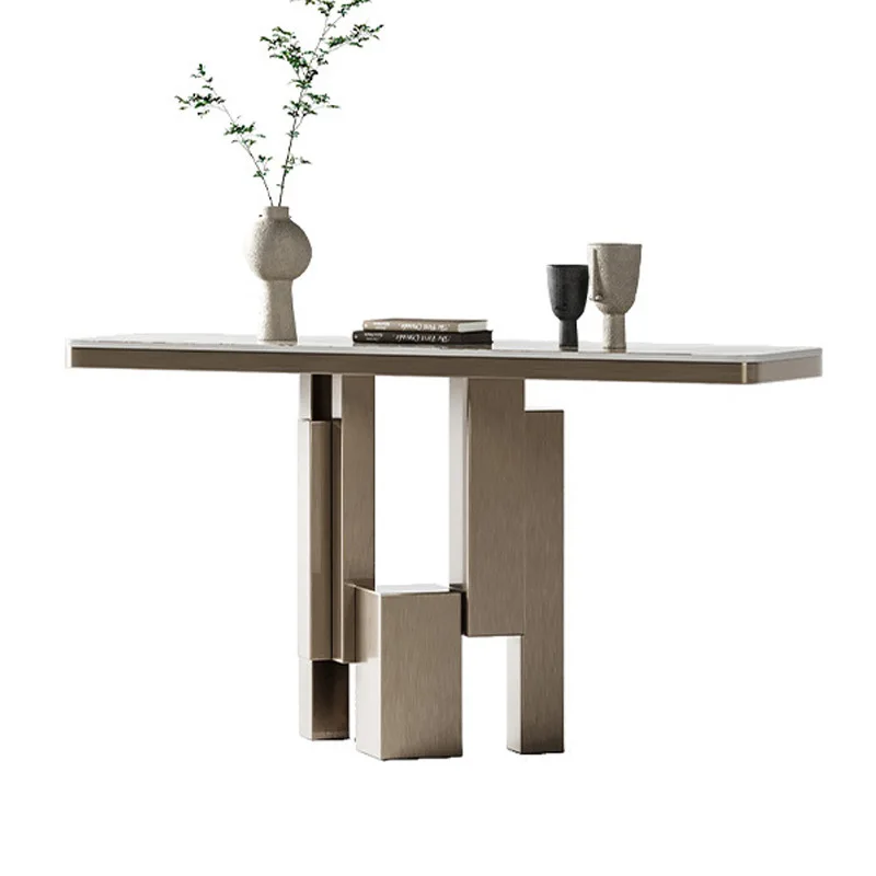

Italian light luxury new rock slab home display simple wind enigma platform assembly observation platform against the wall
