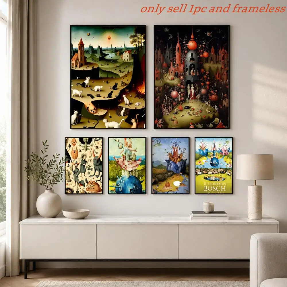 Surrealism Artist H-Hieronymus Bosch Poster Posters Sticky HD Quality Poster Wall Art Painting Study Wall De