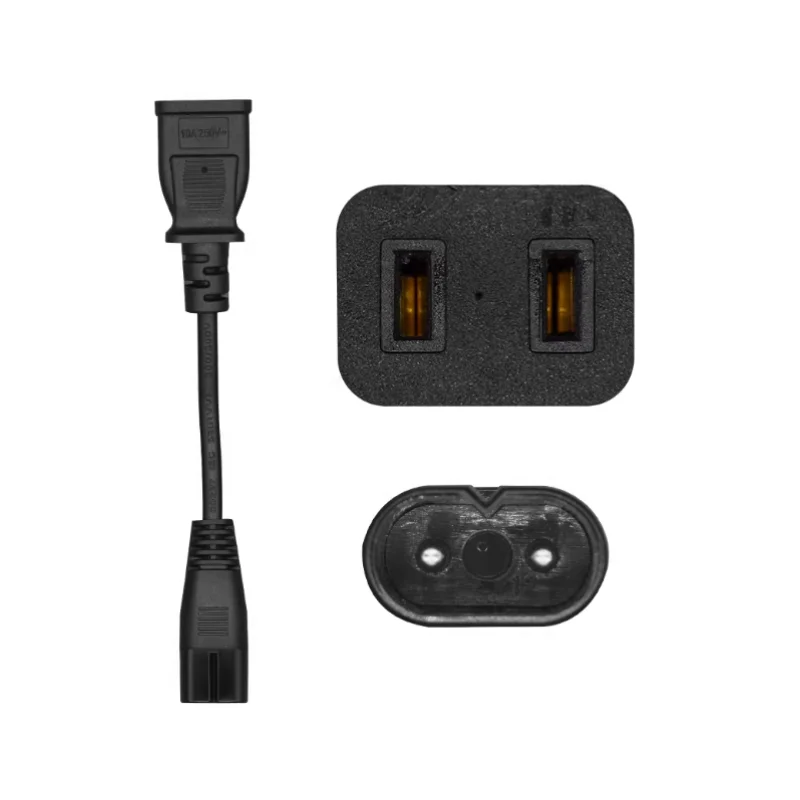 1pcs/lot 5cm IEC320 C8 8-shaped male to household two hole power cord, national standard 8-shaped printer audio connection cable
