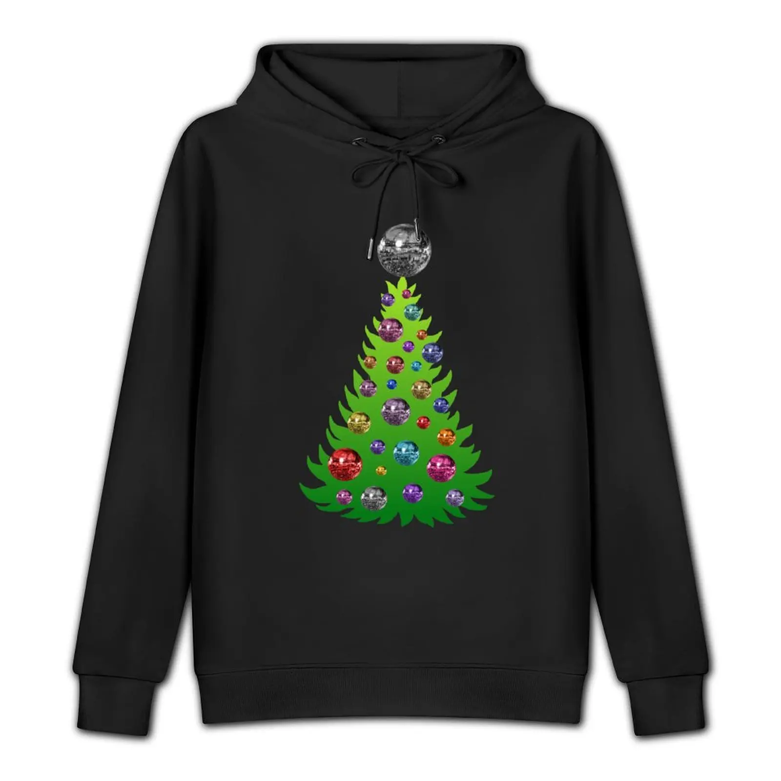 Colorful 1970s Disco Ornament Christmas Tree Pullover Hoodie fashion men mens designer clothes new hooded tee