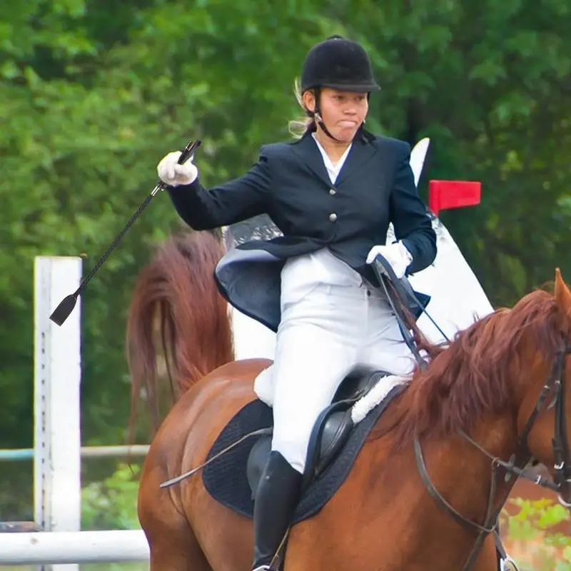 Fouet d'équitation en cuir PU à double barre, 30/45/54cm, outil de course équitation