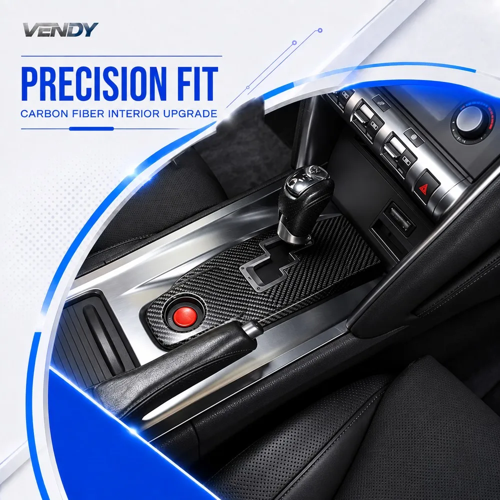 Real Carbon Fiber For Nissan GTR R35 2008-2016 Gear Shift Position Center Decorative Sticker Cover Modified Parts Accessories