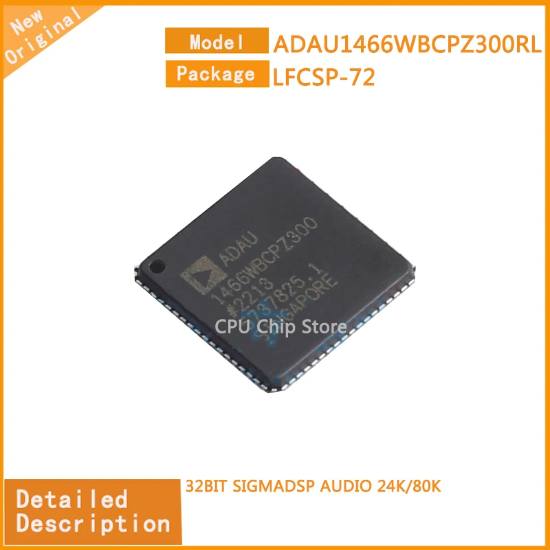 ADAUDIO 24K 80K LFCSP-72, ADAU1466WBCPZ300RL, ADAU1466WBCPZ300 32BIT, novo, original, 1 a 5 peças