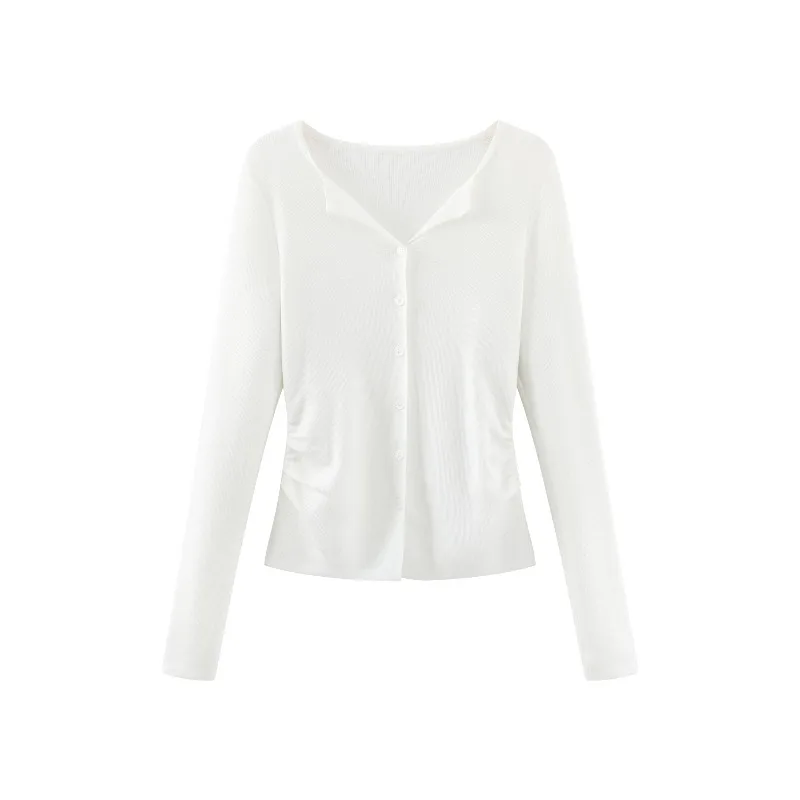 Elegante maglione cardigan lavorato a maglia slim fit con scollo a V e bottoni a maniche lunghe, pullover morbido ed elasticizzato, strati invernali e abiti casual