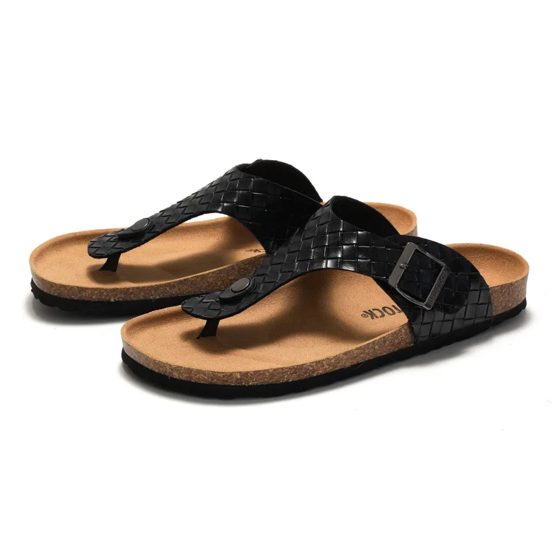 

Men's Wooden Clog Slippers Spring Summer Fashion Casual Comfortable Slip-On Sandals Breathable PU Upper EVA Outsole