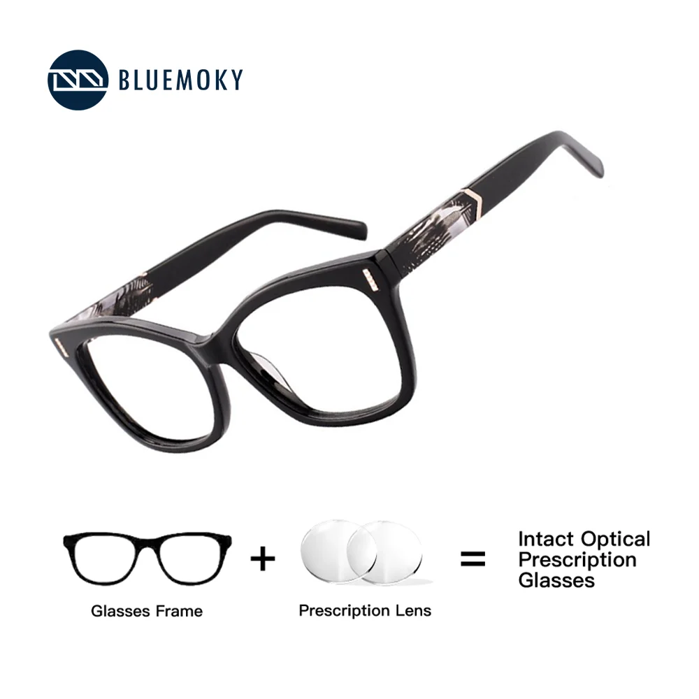 

BLUEMOKY Acetate Butterfly Prescription Glasses for Women Modish Anti Blue Light Photochromic Optical Eyeglasses