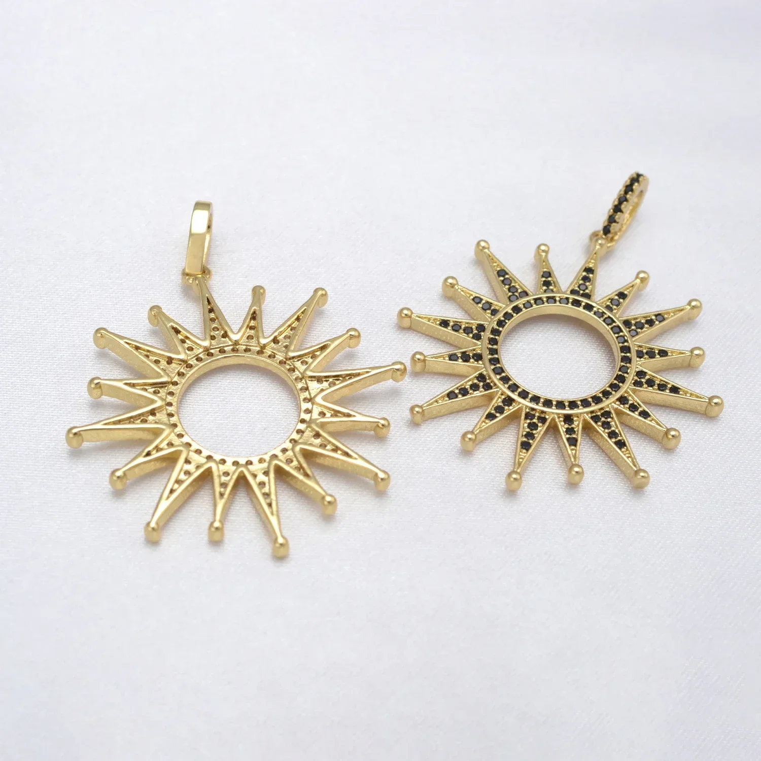 2Pcs Bohemian Style Sun Zirconia Charms for Jewelry Making Supplies DIY Necklace Bracelet Pendant Accessories Material Wholesale