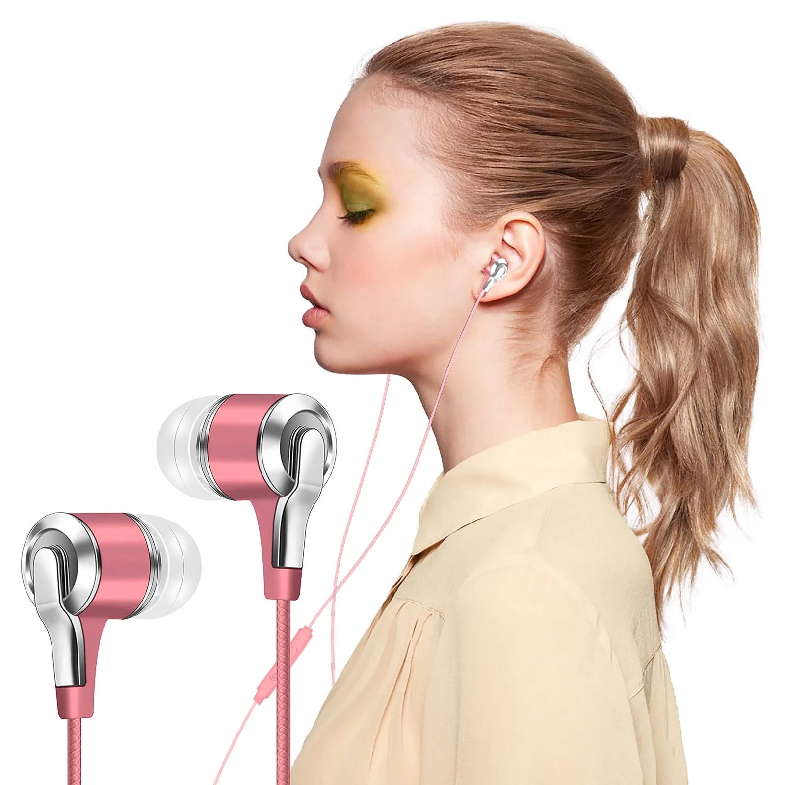 Headphones In Ear 3.5mm Wired Headphones Gaming Mp3 Smartphones And For Ios With Aux Headphones With Microphone