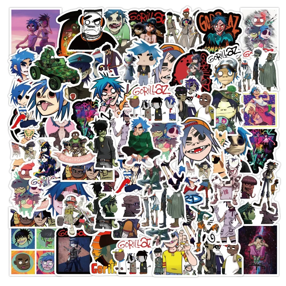 52PCS Gorillaz Band Stickers Music Graffiti Decal Decoration Suitcase Scrapbooking Phone Laptop Stationery Kid Toy Sticker