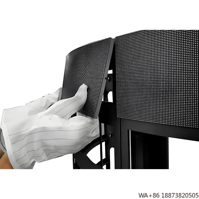 شاشة LED مخصصة مرنة P2 P2.5 P3 P4 وحدات أسطوانية جدار فيديو منحني طويل للغاية للمعارض #4