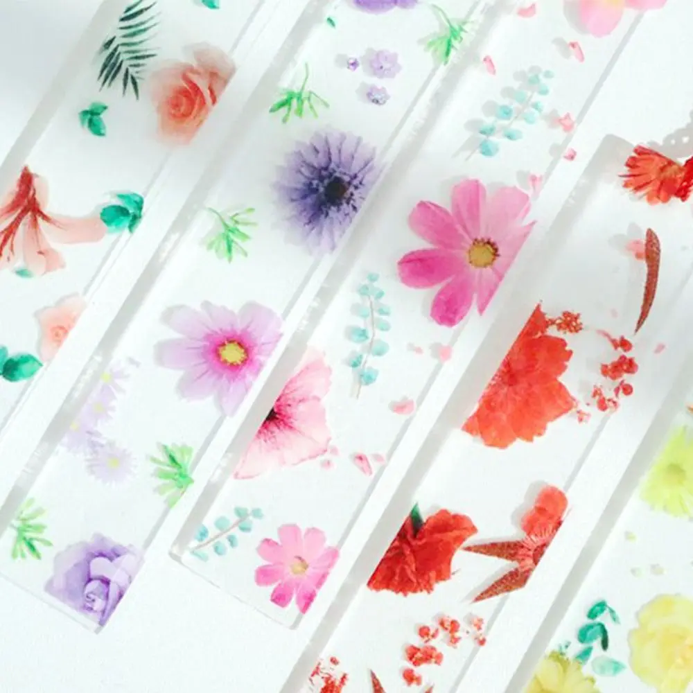 Flower Bookmark Ruler Bookmarks Creative Acrylic With Tassels School/Office Supplies Student Ruler Stationery Teacher gift