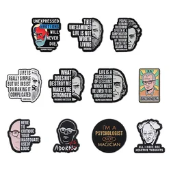 The Unexamined Life Is Not Worth Living Philosophy Enamel Pin Philosopher Classic Proverb Collection Lapel Badge Jewelry Brooch