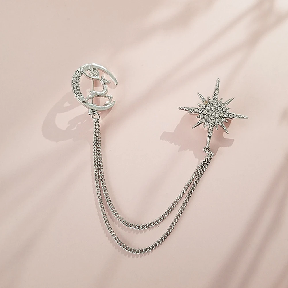 Stylish 8 Pointed Star Brooch Creative Shape Lapel Pin Fashion Alloy Material Clothing Accessory Elegant Decorative Present Idea