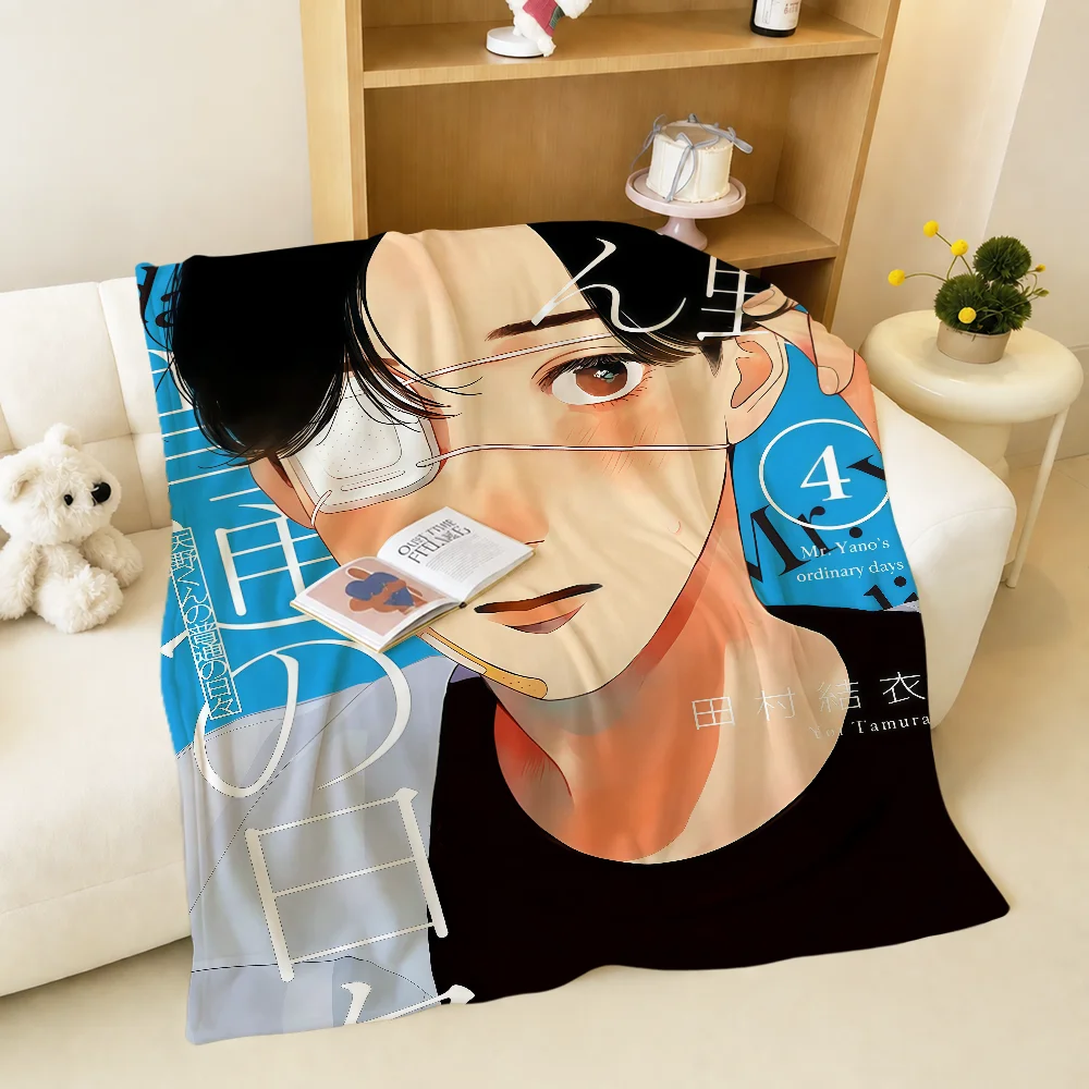 Manga Cute Anime Yano-kun Ordinary Days Warm Soft Plush Blanket Sofa Living Room Nap Home Bedroom Travel Gift Flannel Pet Hogar