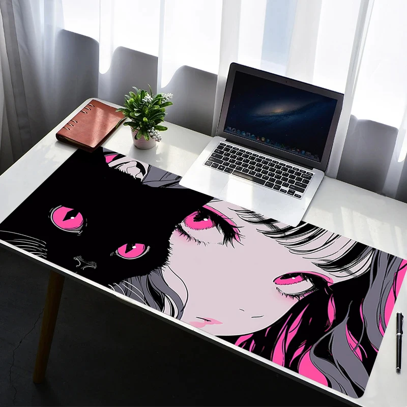 

Mouse Pad PC Non Slip Rubber Anime Mousepad Laptop Gamer Cabinet Keyboard Pad Office Computer Gaming Desk Anime Girl Mouse Mat