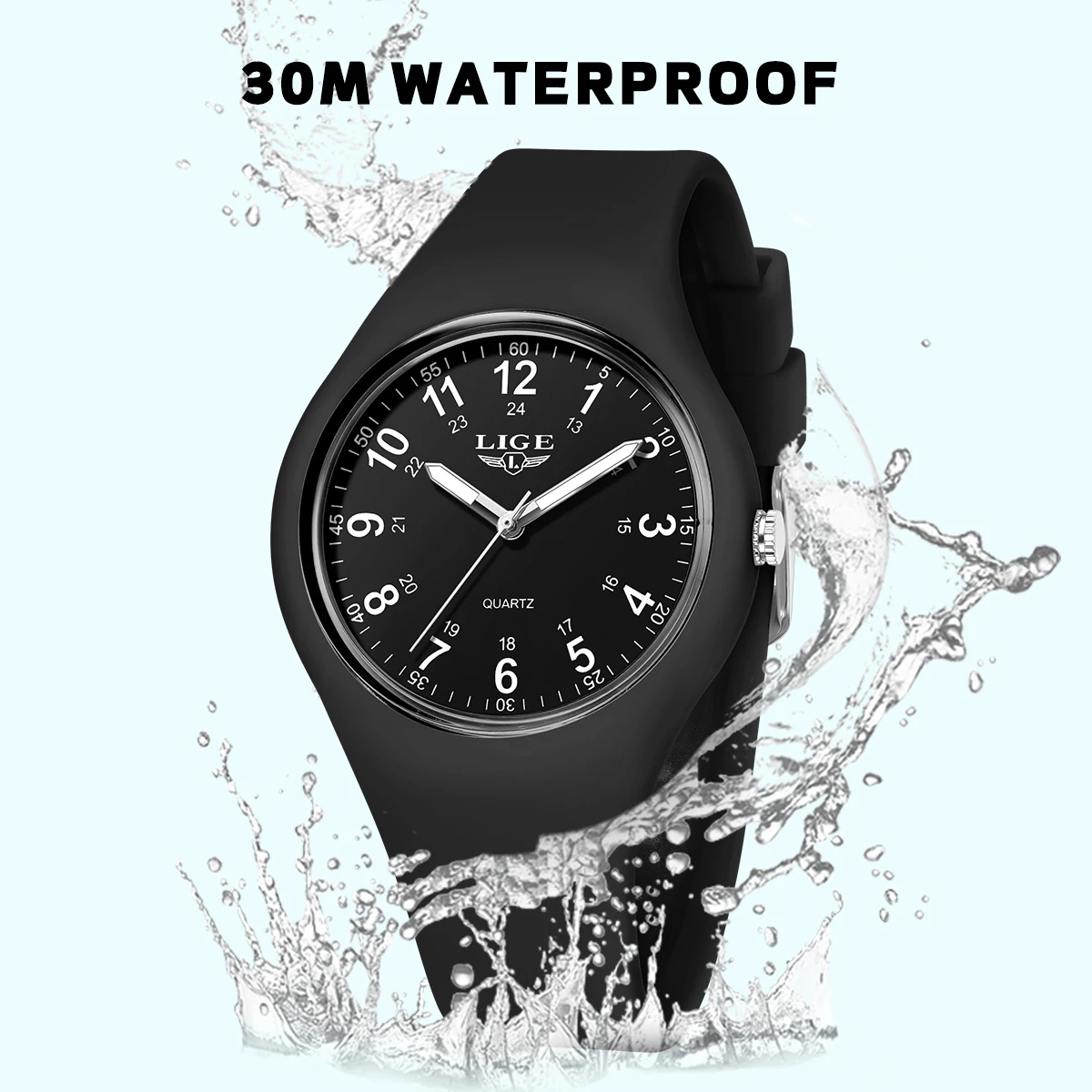 Детские часы LIGE, силиконовые светящиеся модные детские кварцевые наручные часы, часы для мальчиков, часы для девочек, повседневные спортивные часы, reloj hommes