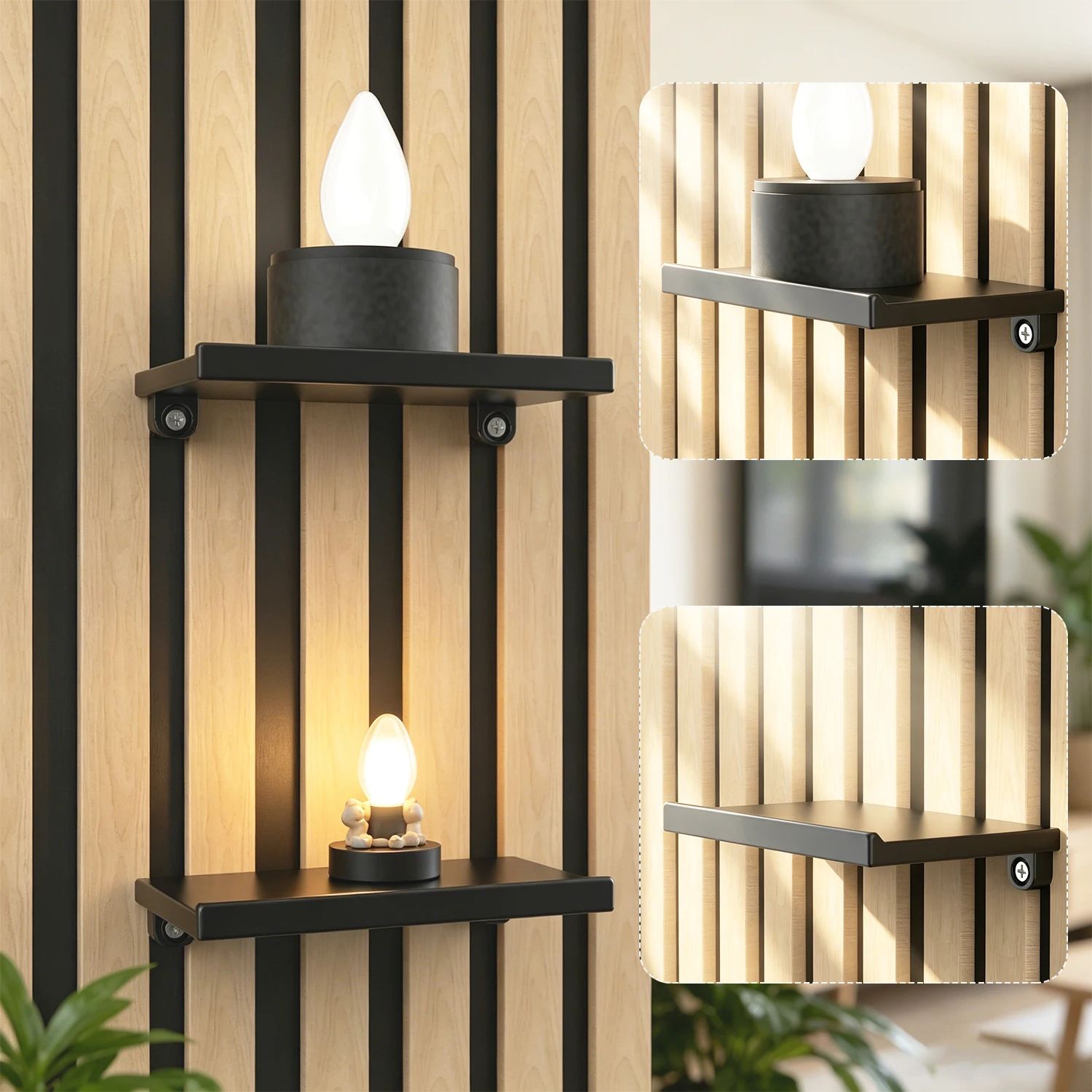 conjunto-de-1-prateleira-de-parede-organizador-compativel-com-painel-acustico-bandeja-expositora-preta-para-suculentas-luzes-e-pequenas-decoracoes-de-toucador