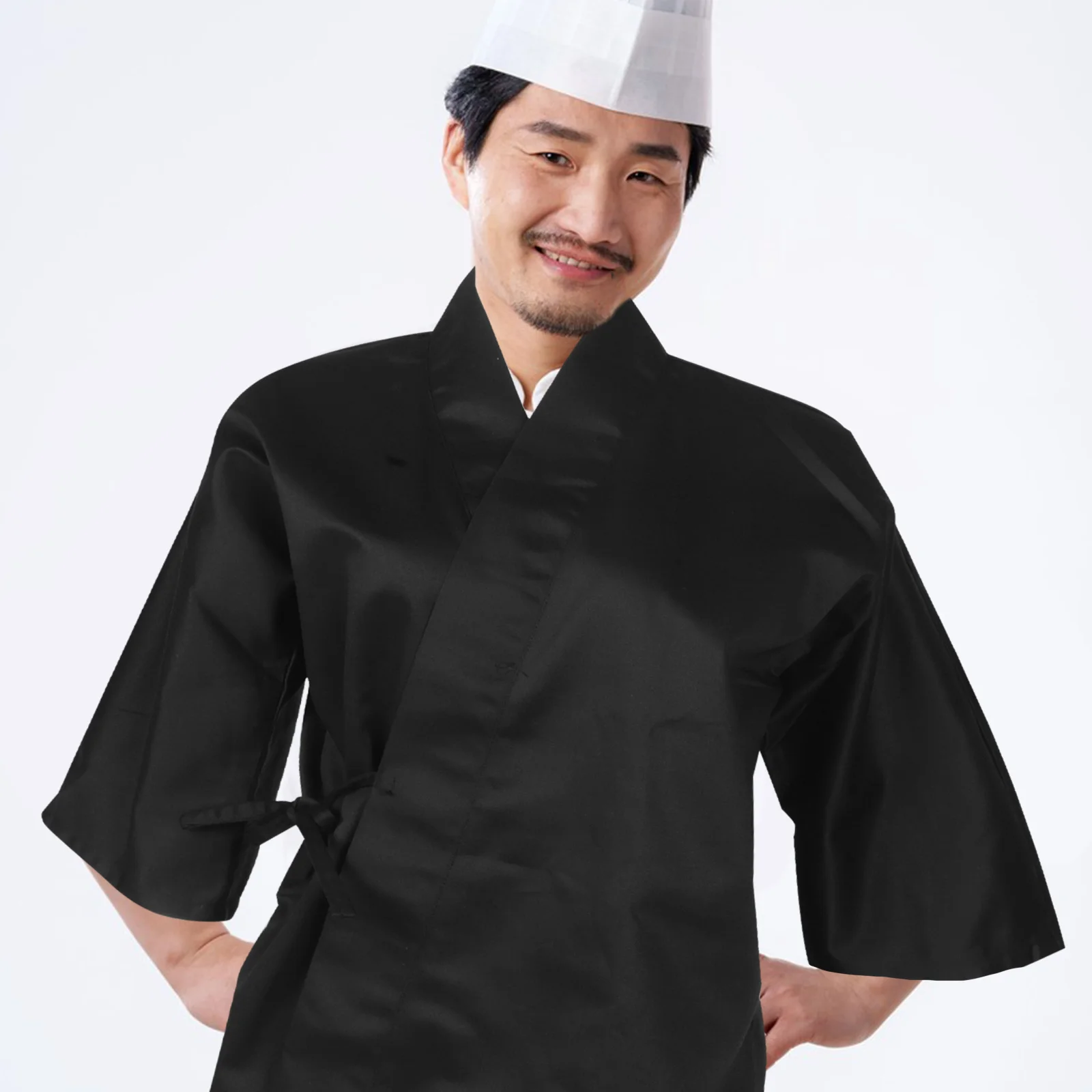 日本のシェフコート 伝統的な着物スタイル 通気性のある綿生地 作業服 フリーサイズ 寿司屋向け 日本風