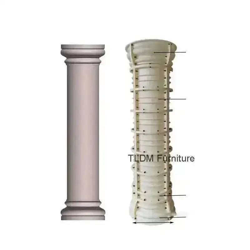 Wall Round Roman Column Mold Exterior Cylindrical Smooth Column Model Concrete Decoration Column European Villa Building Mold