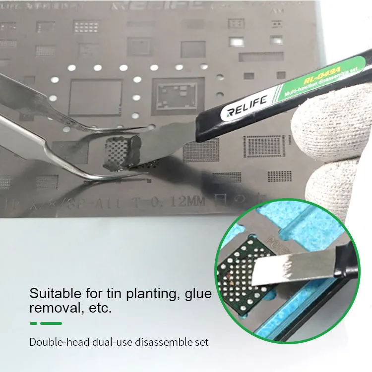 RELIFE RL-049A Doppelköpfiges Multifunktions-Hebelmesser für iPhone und Android zum Entfernen der Glasrückabdeckung, Blechschabemesser-Werkzeug – Detail 10