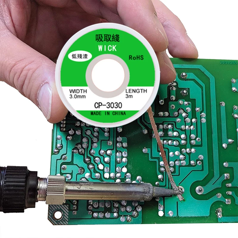 Cinta de eliminación de estaño, cables de soldadura, desoldador, trenza, eliminación de soldadura, juntas de soldadura limpias, línea de succión de