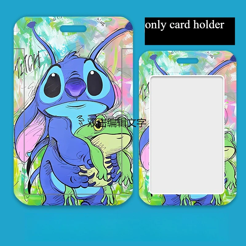 Disney Stitch Card Case for Student ID and Badge Holder Cartoon Couple Design Suitable for Students Nurses Workers
