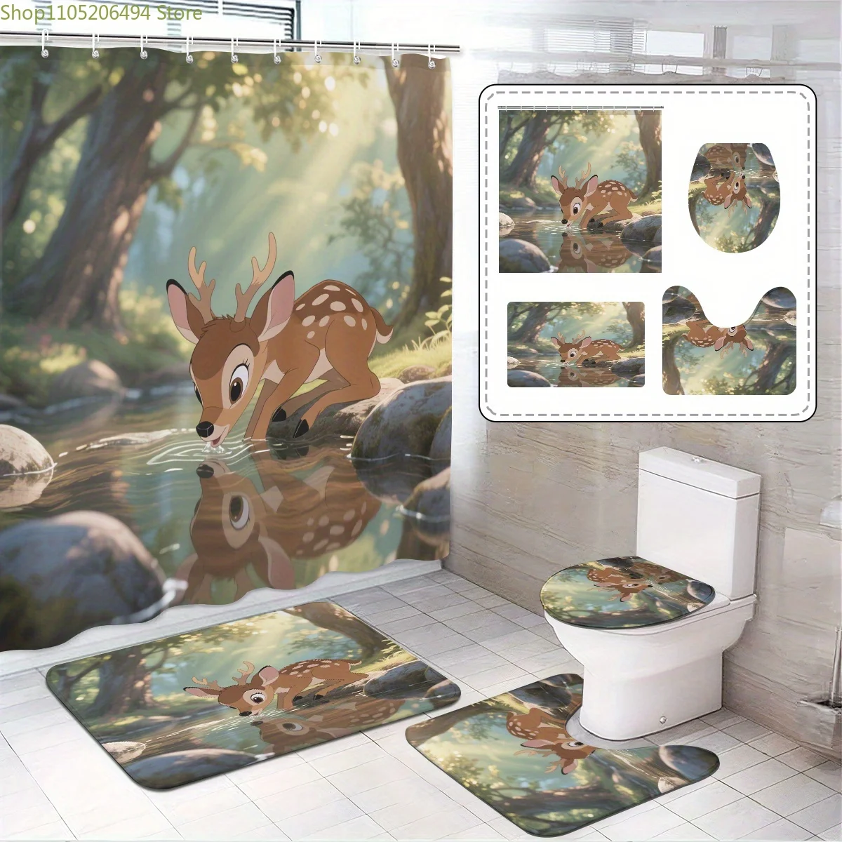 

Лучшая цена! 4шт монстры милые аниме мультфильм занавеска для душа