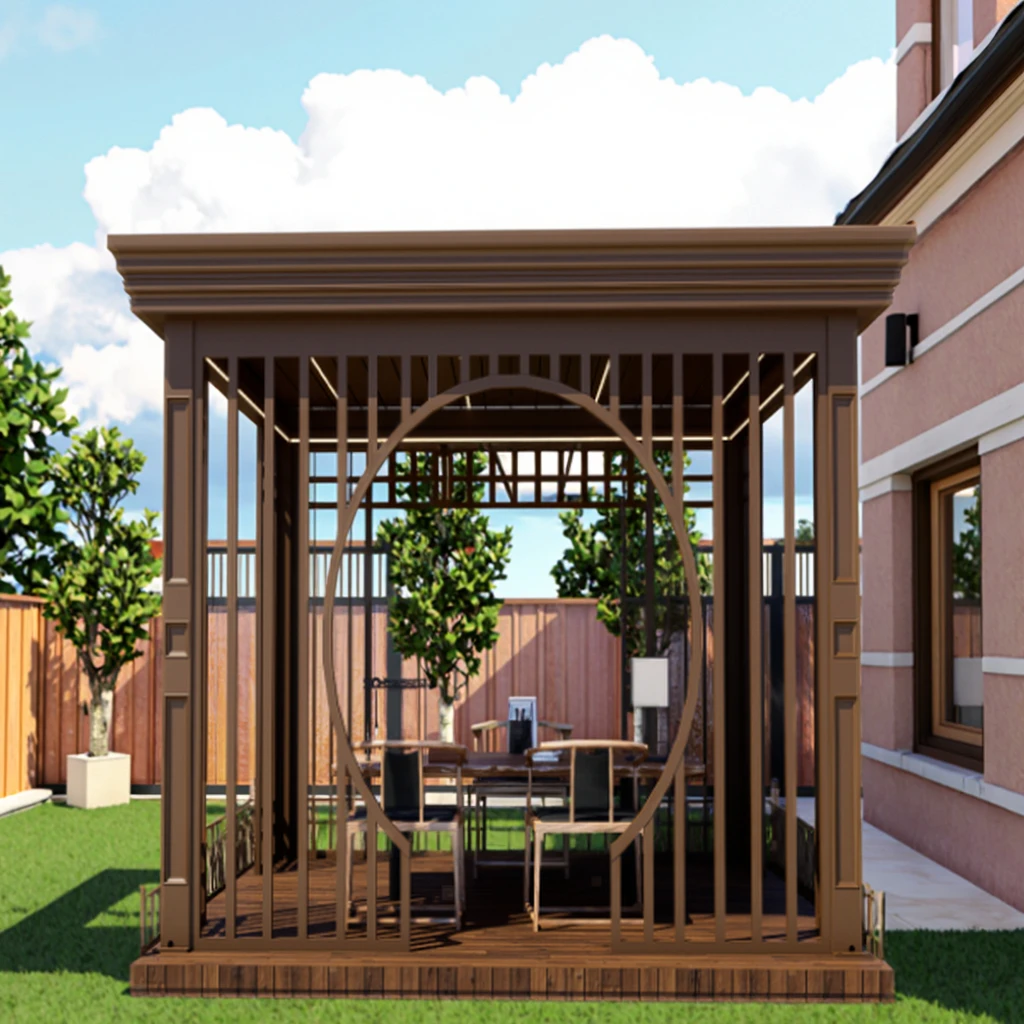 

Outdoor Aluminum Alloy Pergola Gazebo Modern Design Easily Assembled Waterproof Pavilion Eco-Friendly Durable Construction
