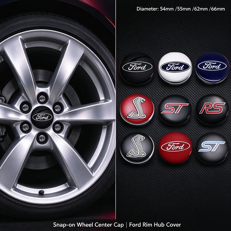 Ford Wheel Center Cap Rim Hub Cover Shelby ST RS for Mondeo Edge Escape Focus Explorer Fiesta Transit Ranger Fusion Accessories