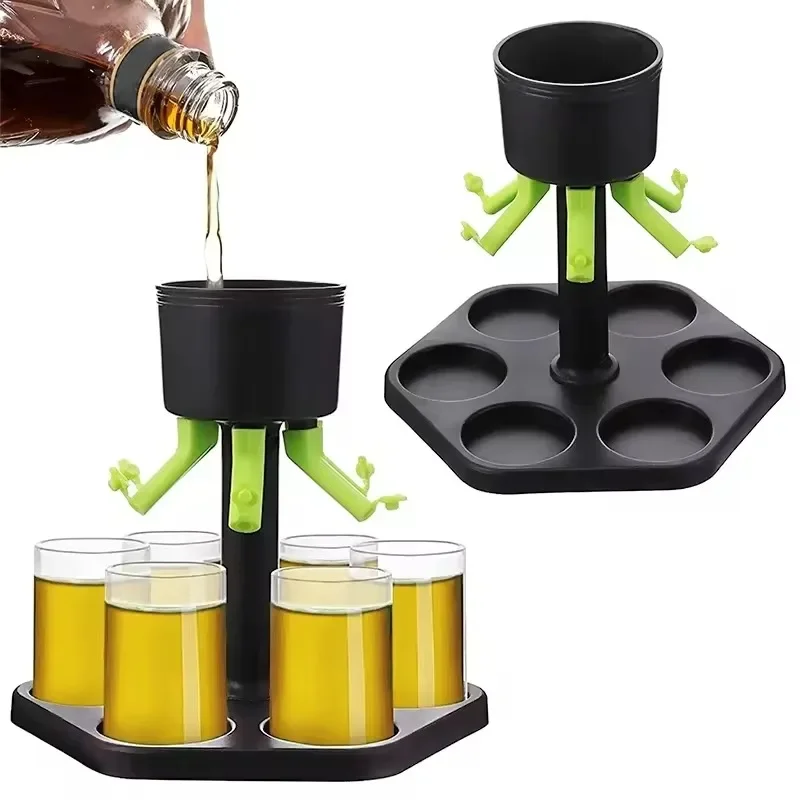 6 Shot Glass Dispenser Holder Liquor Dispenser Wine Tequila Whiskey Beer Rack Home Party Shot Glass Drinking Tools Bar Accessory