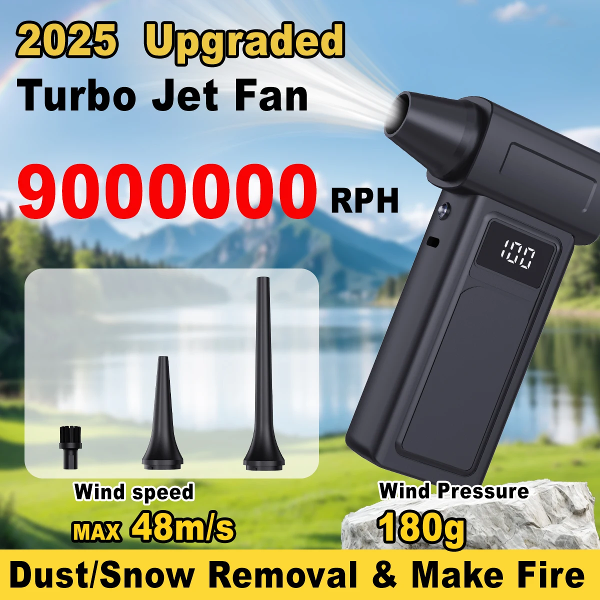 9000000 tr/min Turbo Jet ventilateur aspirateur haute vitesse ventilateur d'air comprimé sans fil plumeau Portable Turbo ventilateur Jet poussière soufflage