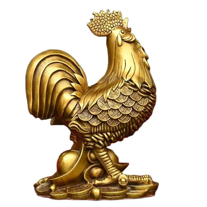 Brass Precision Ingot, Golden Rooster, Lucky Rooster, Big Rooster Home Decoration, Brass Metal Crafts Ornament