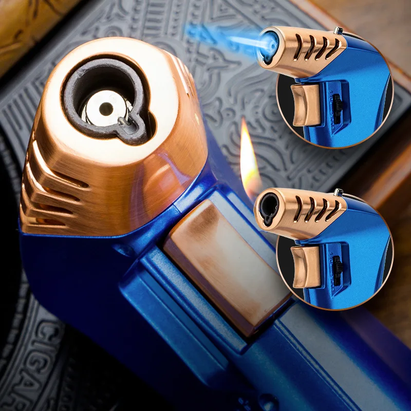 ولاعة سيجار مزدوجة من سبائك الزنك قابلة للتعديل لهب مفتوح/لهب أزرق شحن مباشر قوة نيران قوية في الهواء الطلق مقاومة للرياح بندقية Spitfire