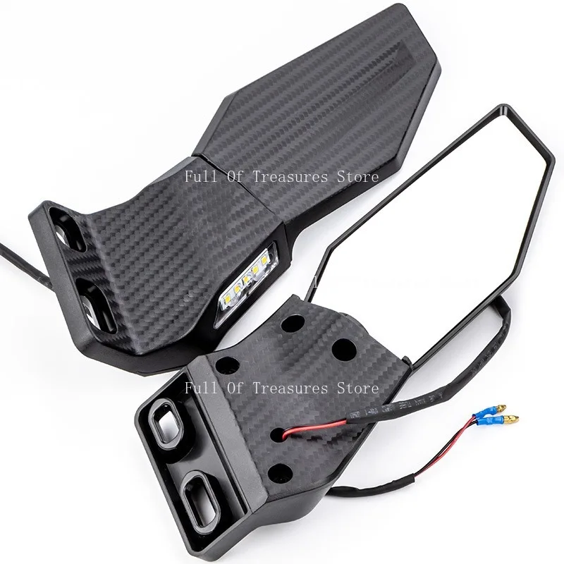 

Зеркало заднего вида для мотоцикла, углеродное зеркало заднего вида с фиксированным крылом и указателем поворота, подходит для Yamaha Kawasaki Ducati