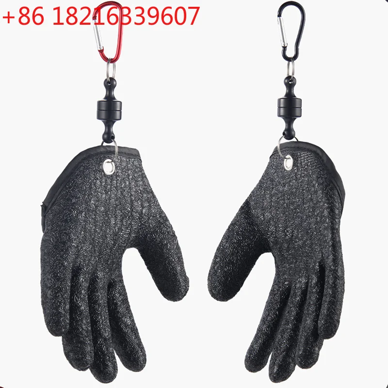 YAO Fishing Catch fish Catching Gloves Magnet Release Anti-slip Protect Hand From Puncture Scrapes Waterproof Fishing Gloves